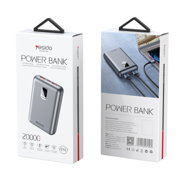 power bank,20000mah, USB-A charging, Type-C Charging